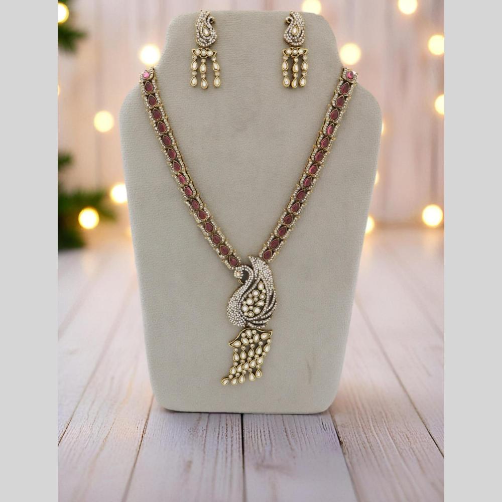 Manisha Jewellery Peacock Inspired Long  Necklace Set