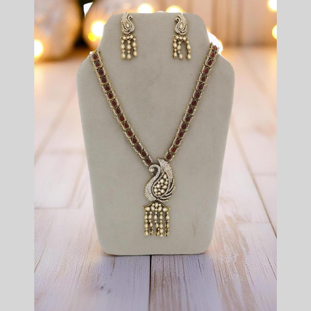 Manisha Jewellery Peacock Inspired Long  Necklace Set