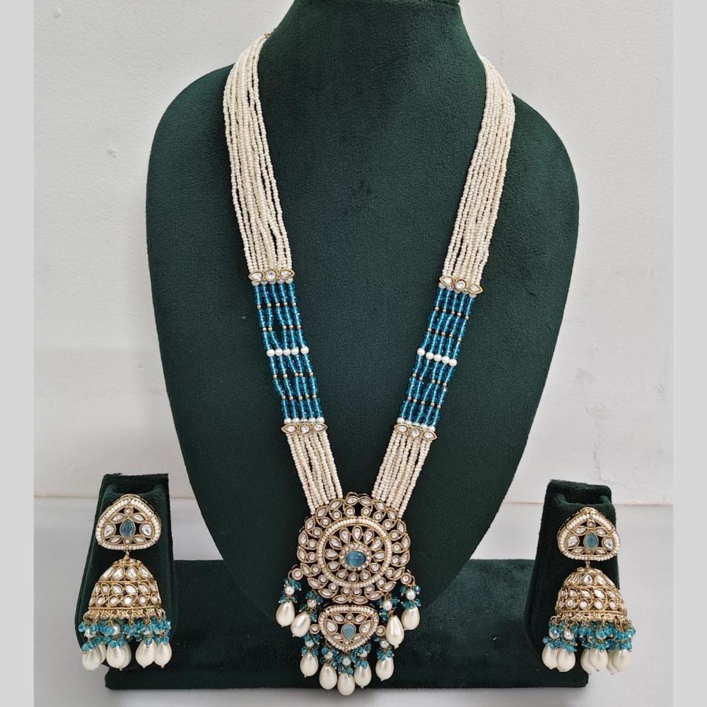 Manisha Jewellery Pearl And Kundan Stone Long Necklace Set
