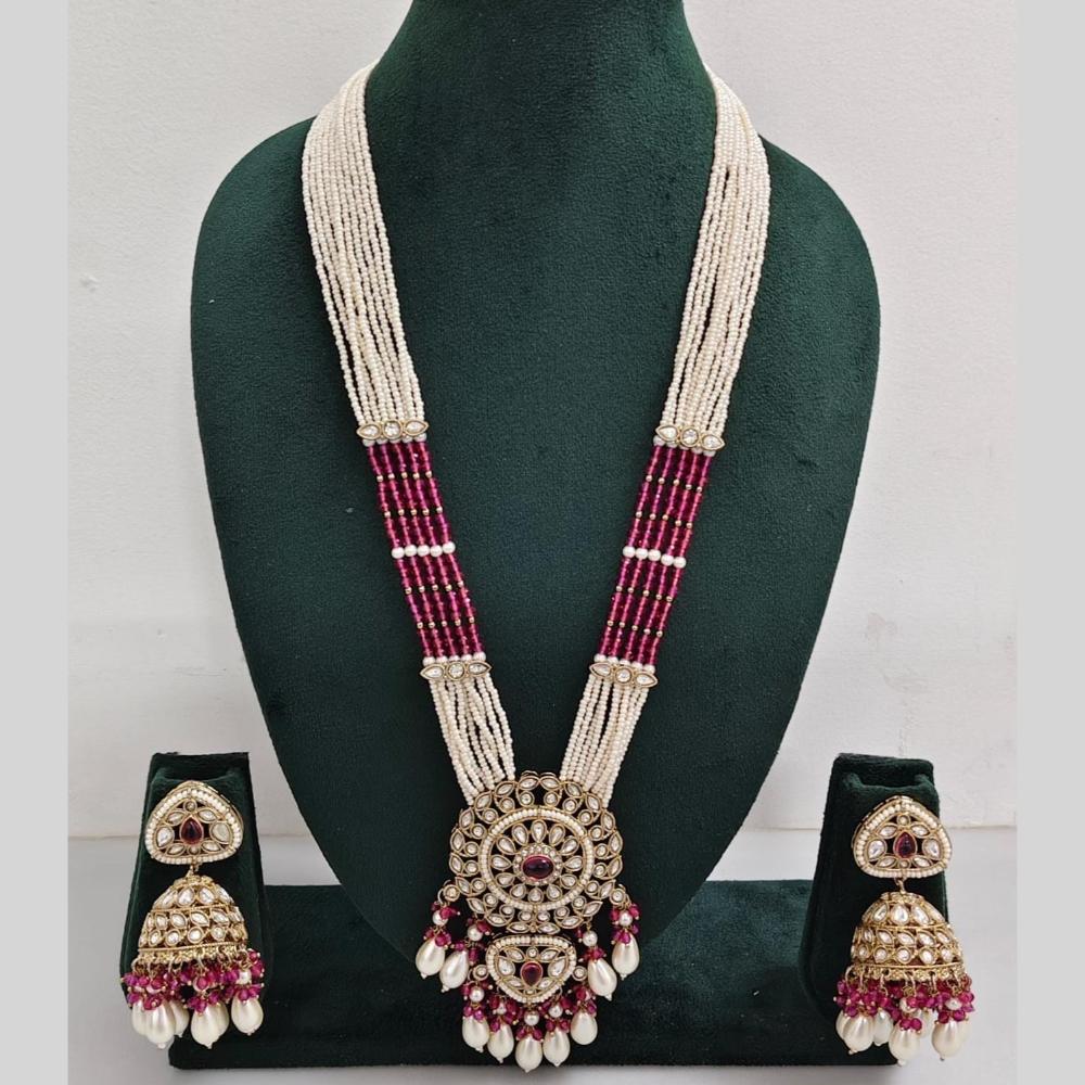 Manisha Jewellery Pearl And Kundan Stone Long Necklace Set