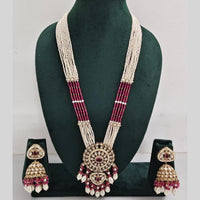 Manisha Jewellery Pearl And Kundan Stone Long Necklace Set