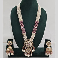 Manisha Jewellery Pearl And Kundan Stone Long Necklace Set