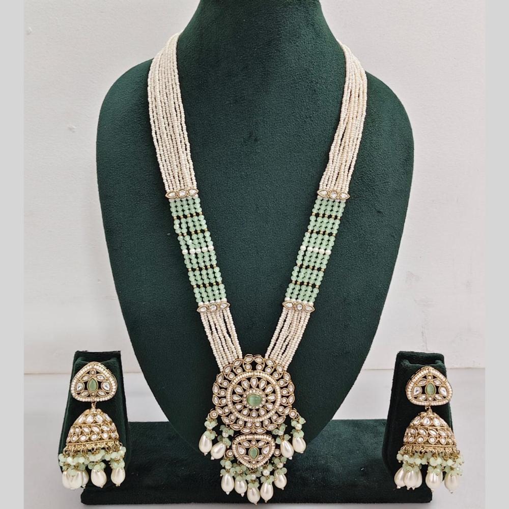 Manisha Jewellery Pearl And Kundan Stone Long Necklace Set