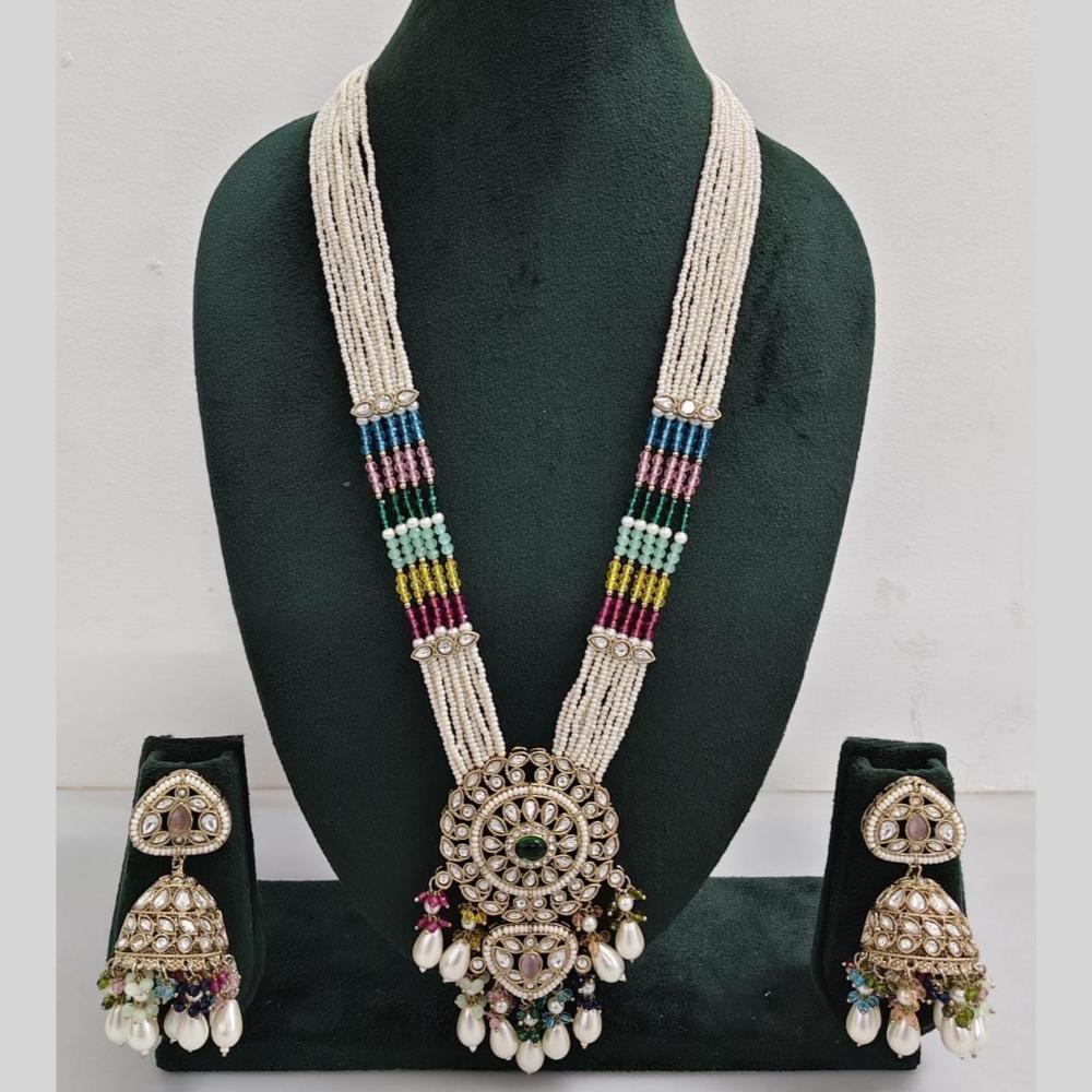 Manisha Jewellery Pearl And Kundan Stone Long Necklace Set