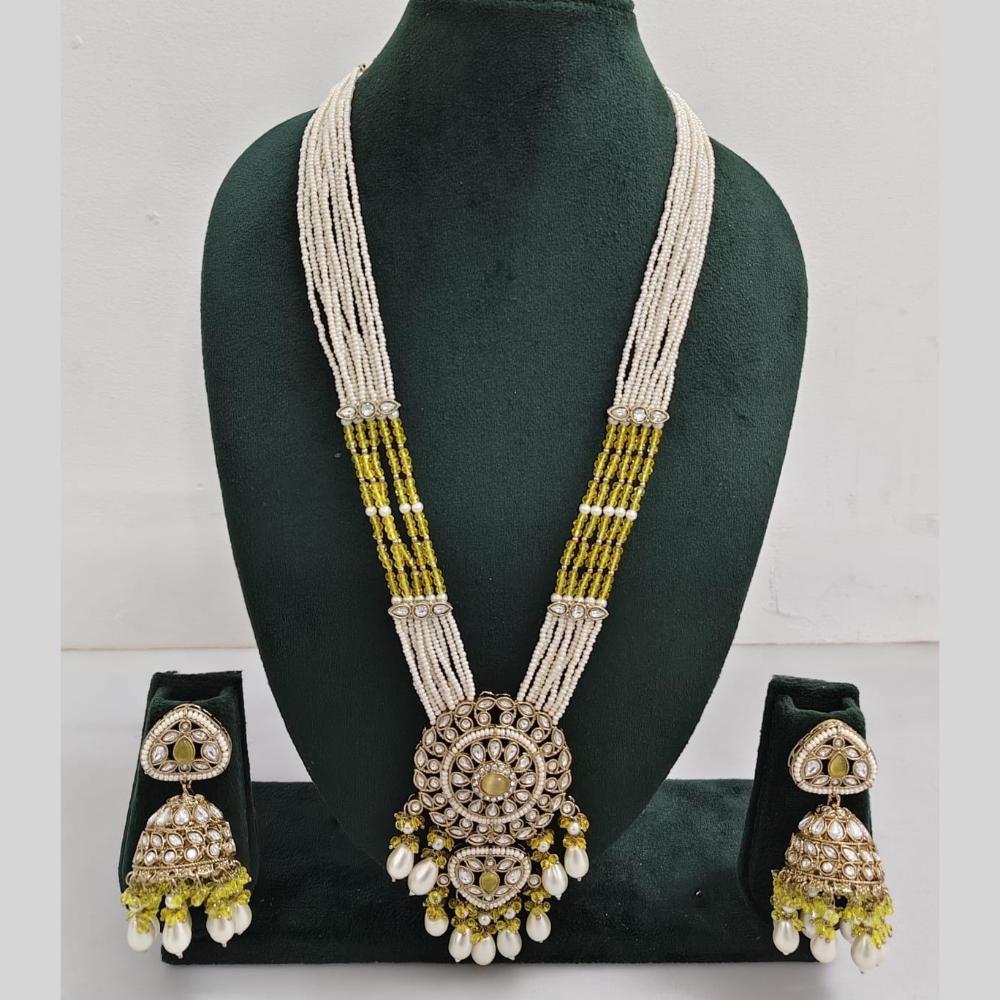 Manisha Jewellery Pearl And Kundan Stone Long Necklace Set