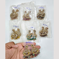 Manisha Jewellery Sparkling Fusion Crystal Stone And Pearls Dangler Earrings