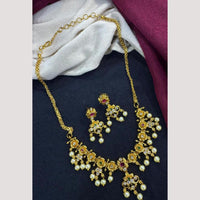 Manisha Jewellery Timeless Grace Austrain Stone And Pearls Necklace Set