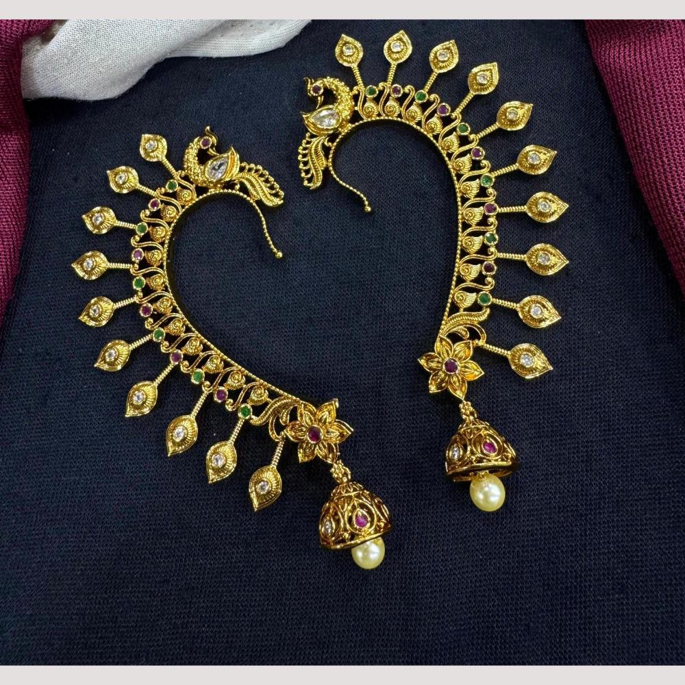 Manisha Jewellery Peacock Design Austrain Stone And Pearls Necklace Set