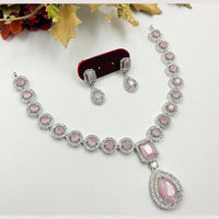 Manisha Jewellery Luxury Rhodium Polish American Diamond Necklace Se
