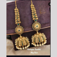 Manisha Jewellery Classic Indian Jhumka Earrings With Pota Stone And Pearl Hangings 
