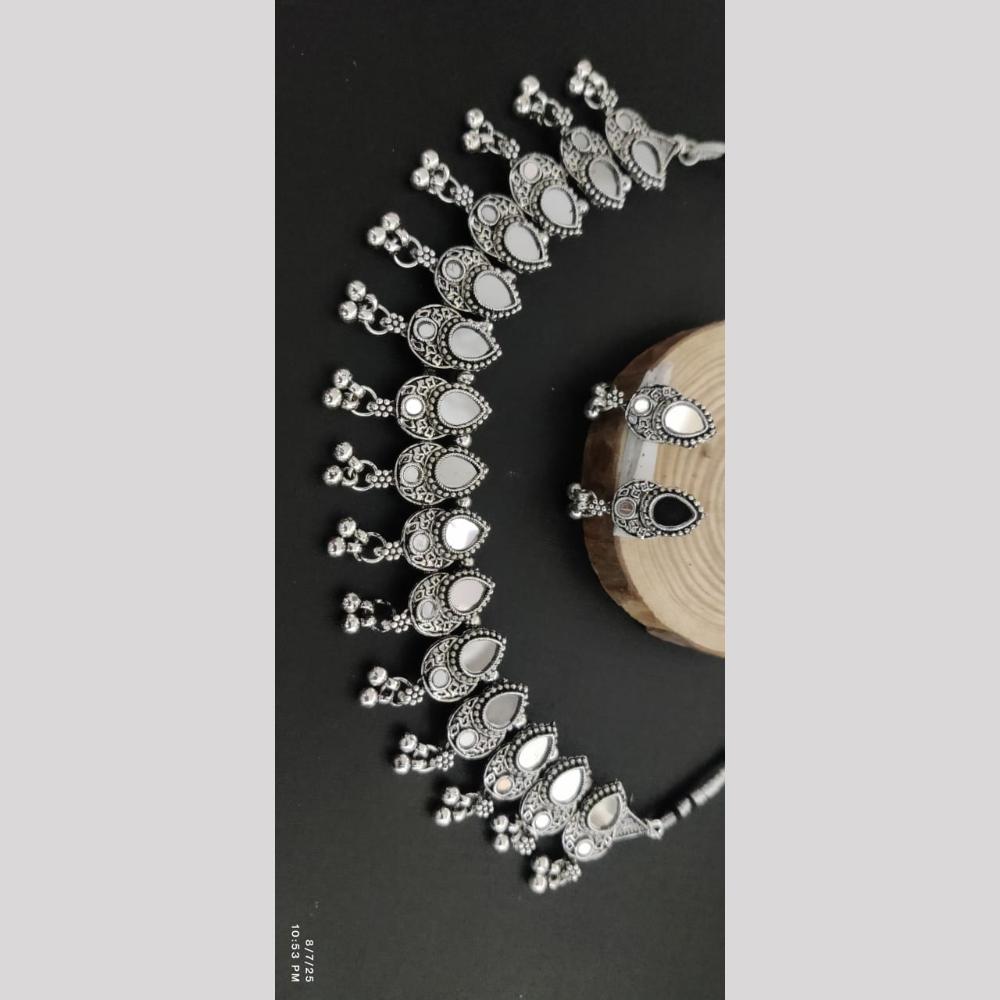 Manisha Jewellery Oxidised Necklace Mirror Stone A Timeless Ethnic Touch