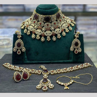 Manisha Jewellery Austrain And Pota Stone Semi Bridal Necklace Set Royal Charm For Festive Events
