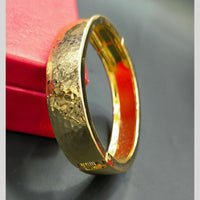 Manisha Jewellery Classic Hammered Texture Gold-Plated Openable Bangle