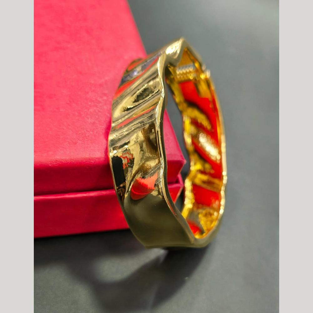 Manisha Jewellery Trendy Hammered Gold Kada with Easy Open Clasp Bracelet
