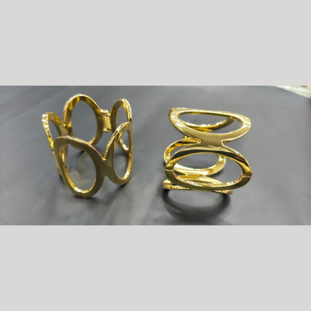 Manisha Jewellery Trendy Hammered Gold Kada with Easy Open Clasp Bracelet