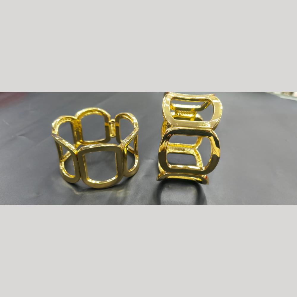 Manisha Jewellery Trendy Hammered Gold Kada with Easy Open Clasp Bracelet