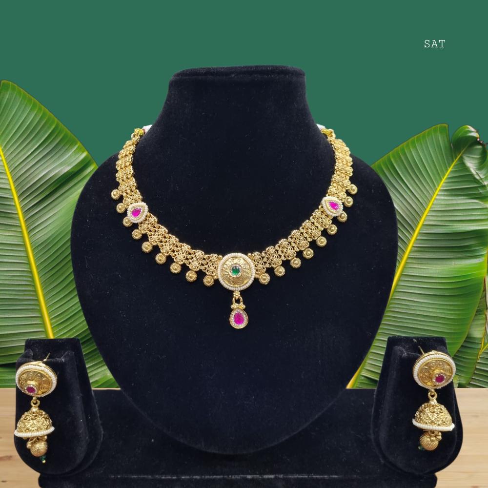 Manisha Jewellery Fashion Statement Pearl & Pota Necklace Set for Glamorous Looks