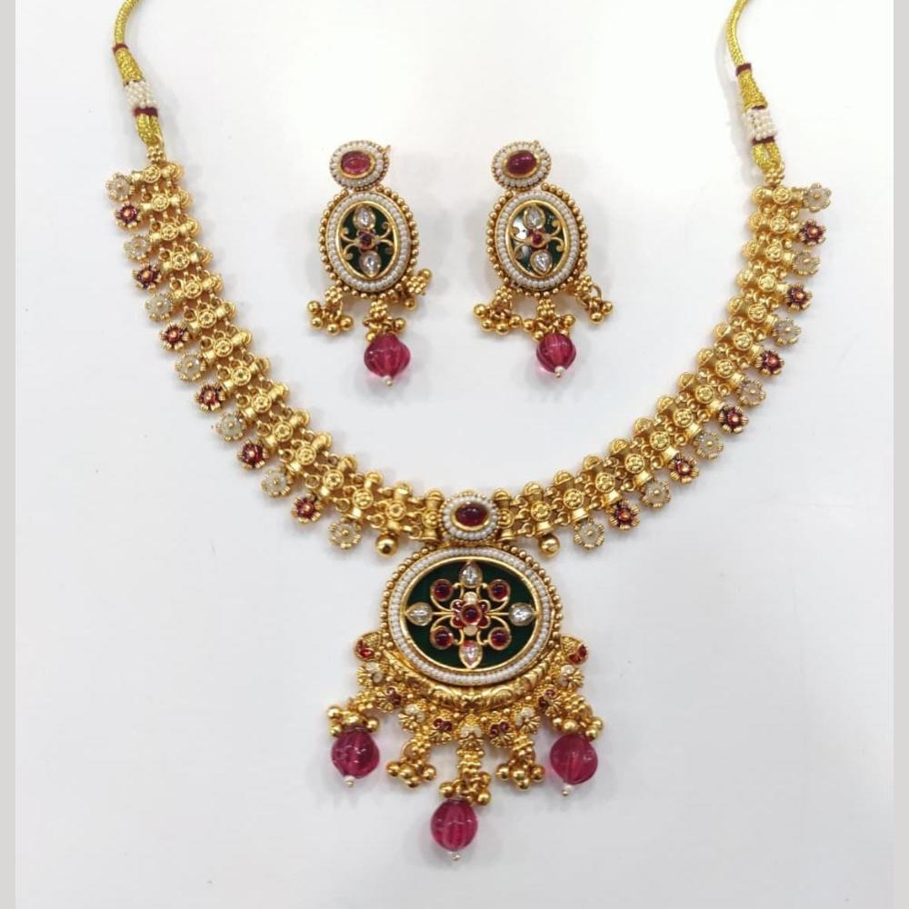 Manisha Jewellery Designer Pota Stone and Pearl Necklace Set for Modern Women
