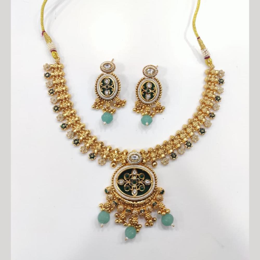 Manisha Jewellery Designer Pota Stone and Pearl Necklace Set for Modern Women