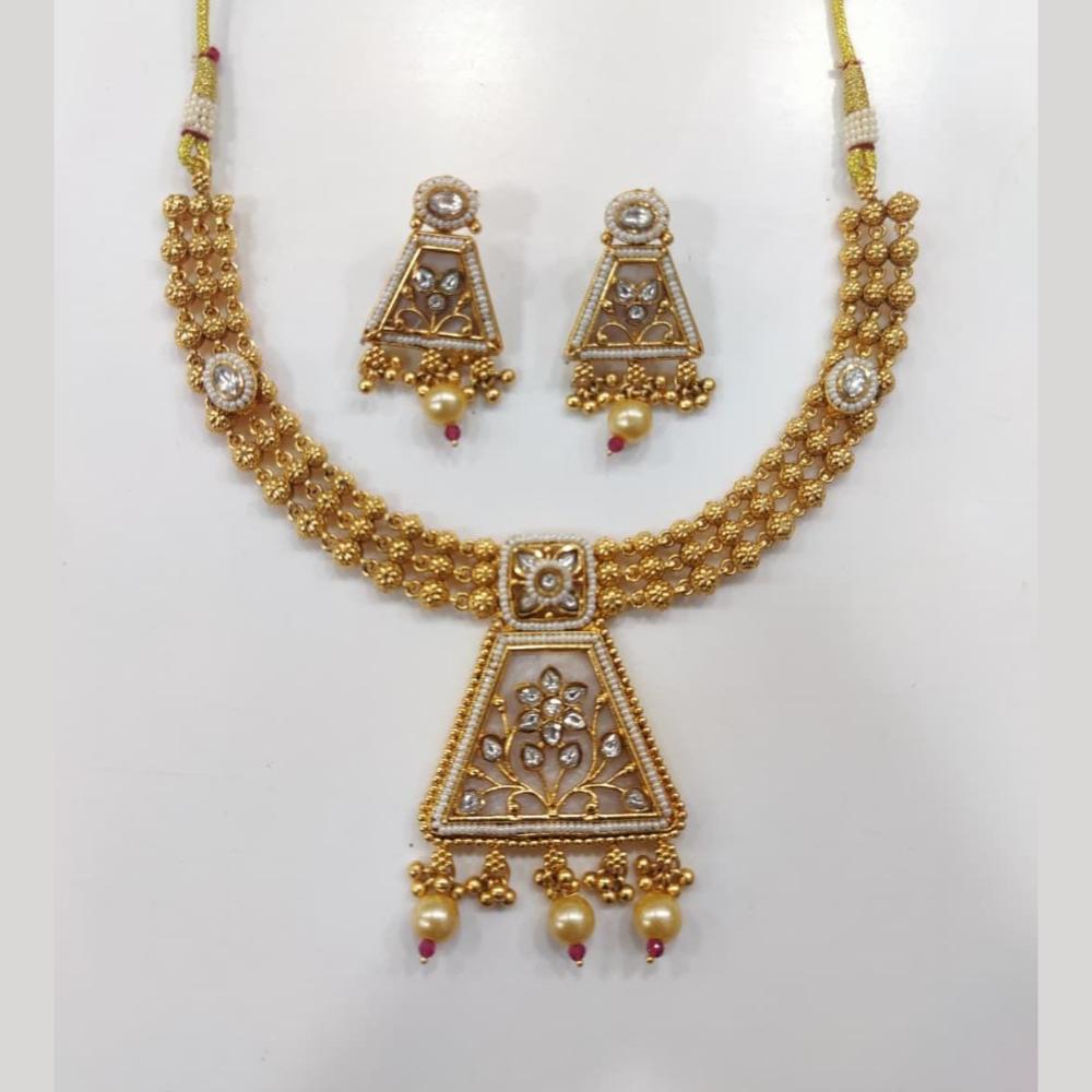 Manisha Jewellery Designer Pota Stone and Pearl Necklace Set for Modern Women