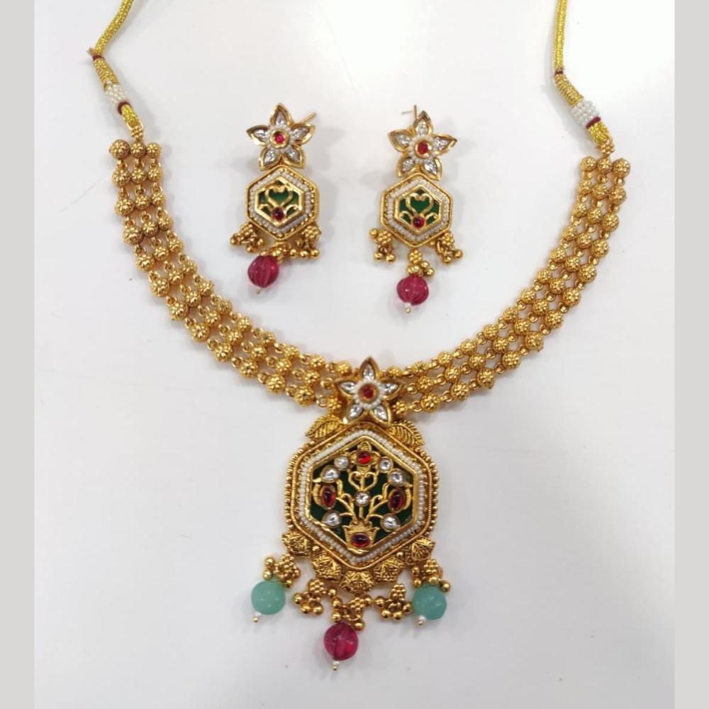 Manisha Jewellery Designer Pota Stone and Pearl Necklace Set for Modern Women