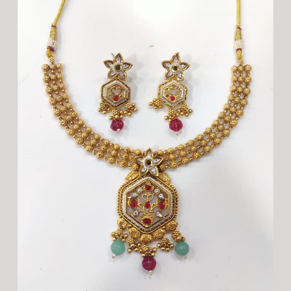 Manisha Jewellery Designer Pota Stone and Pearl Necklace Set for Modern Women