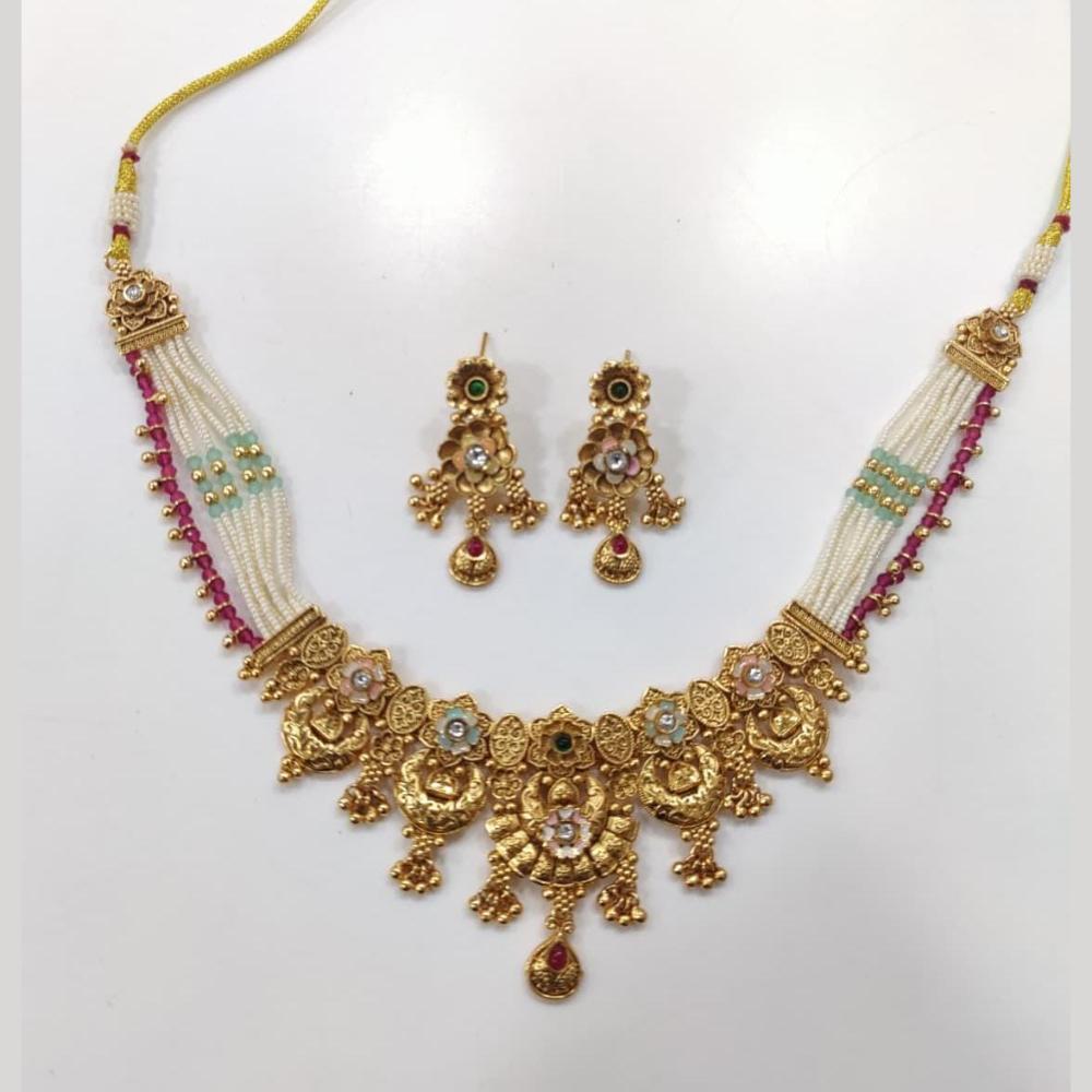 Manisha Jewellery Designer Pota Stone and Pearl Necklace Set for Modern Women