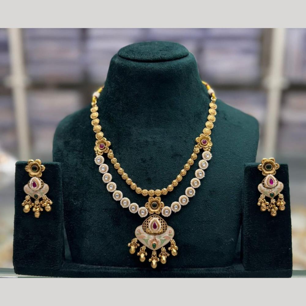 Manisha Jewellery Timeless Pearl & Pota Stone Necklace Set with Traditional Charm