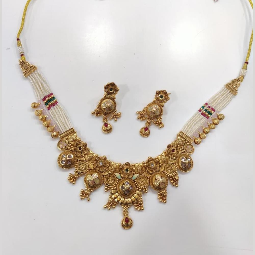 Manisha Jewellery Designer Pota & Pearl Necklace Set For Wedding And Special Occassions