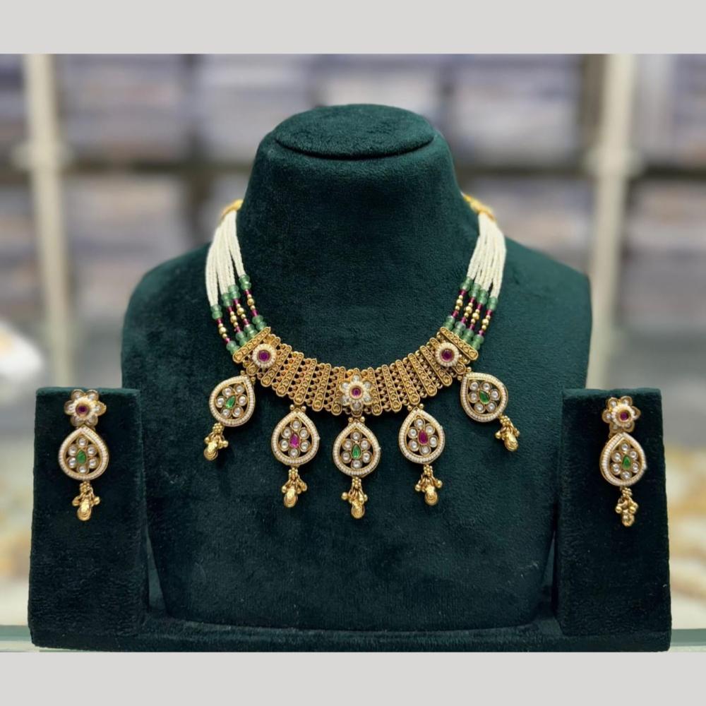 Manisha Jewellery Gorgeous Kundan And Pearl Necklace Set For Wedding Wear