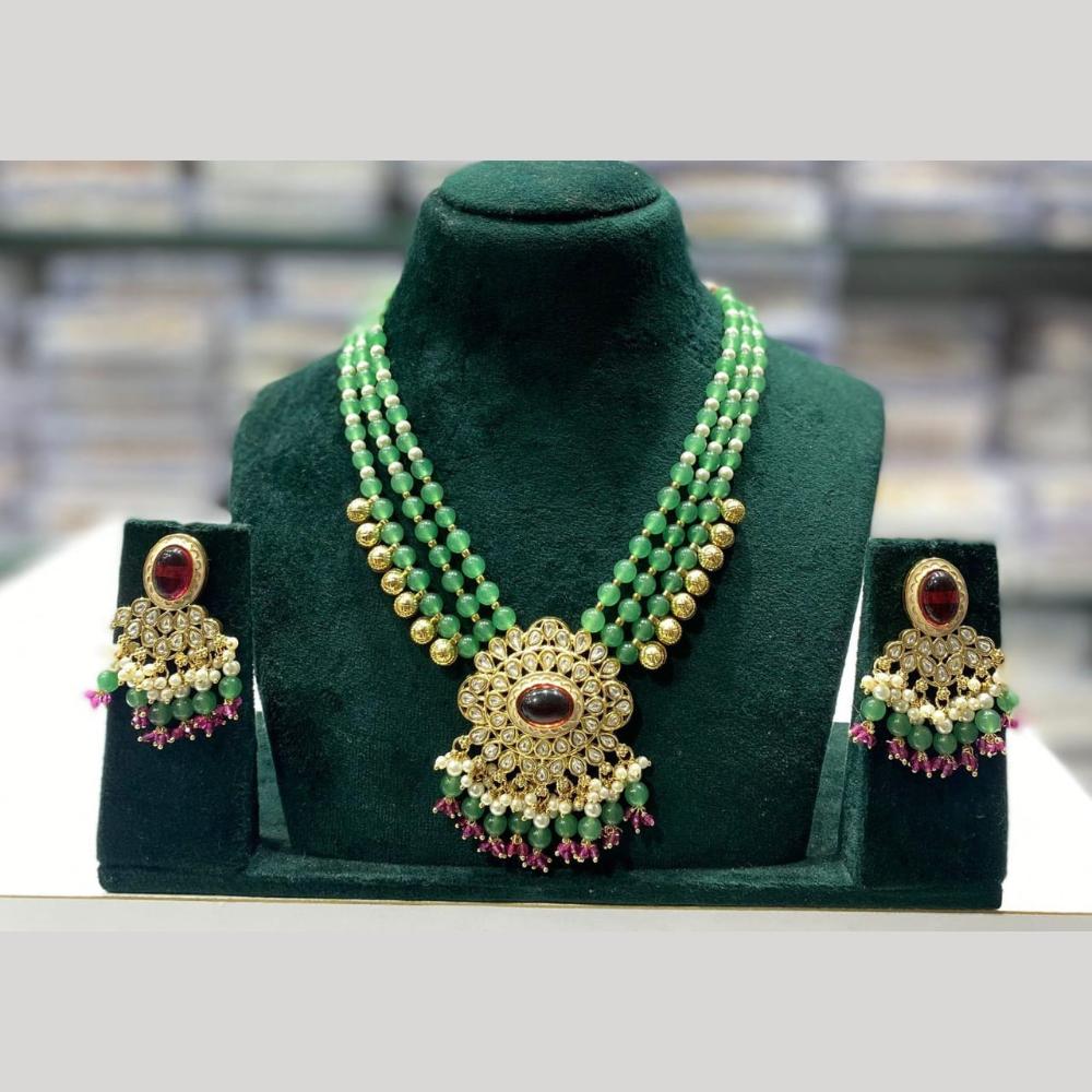 Manisha Jewellery Royal Kundan And Pearl Multi Layer Necklace Set Perfect for Weddings