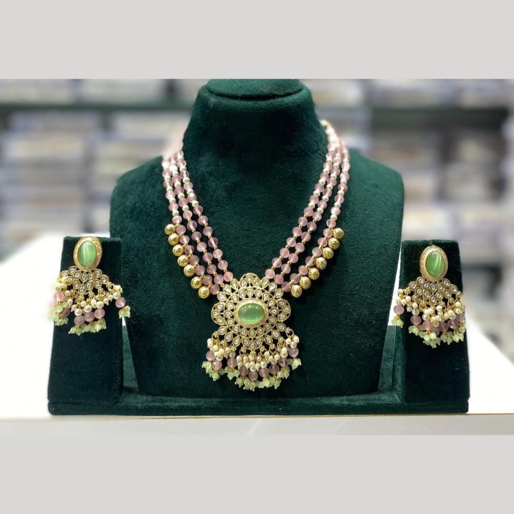 Manisha Jewellery Royal Kundan And Pearl Multi Layer Necklace Set Perfect for Weddings