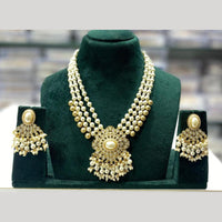 Manisha Jewellery Royal Kundan And Pearl Multi Layer Necklace Set Perfect for Weddings