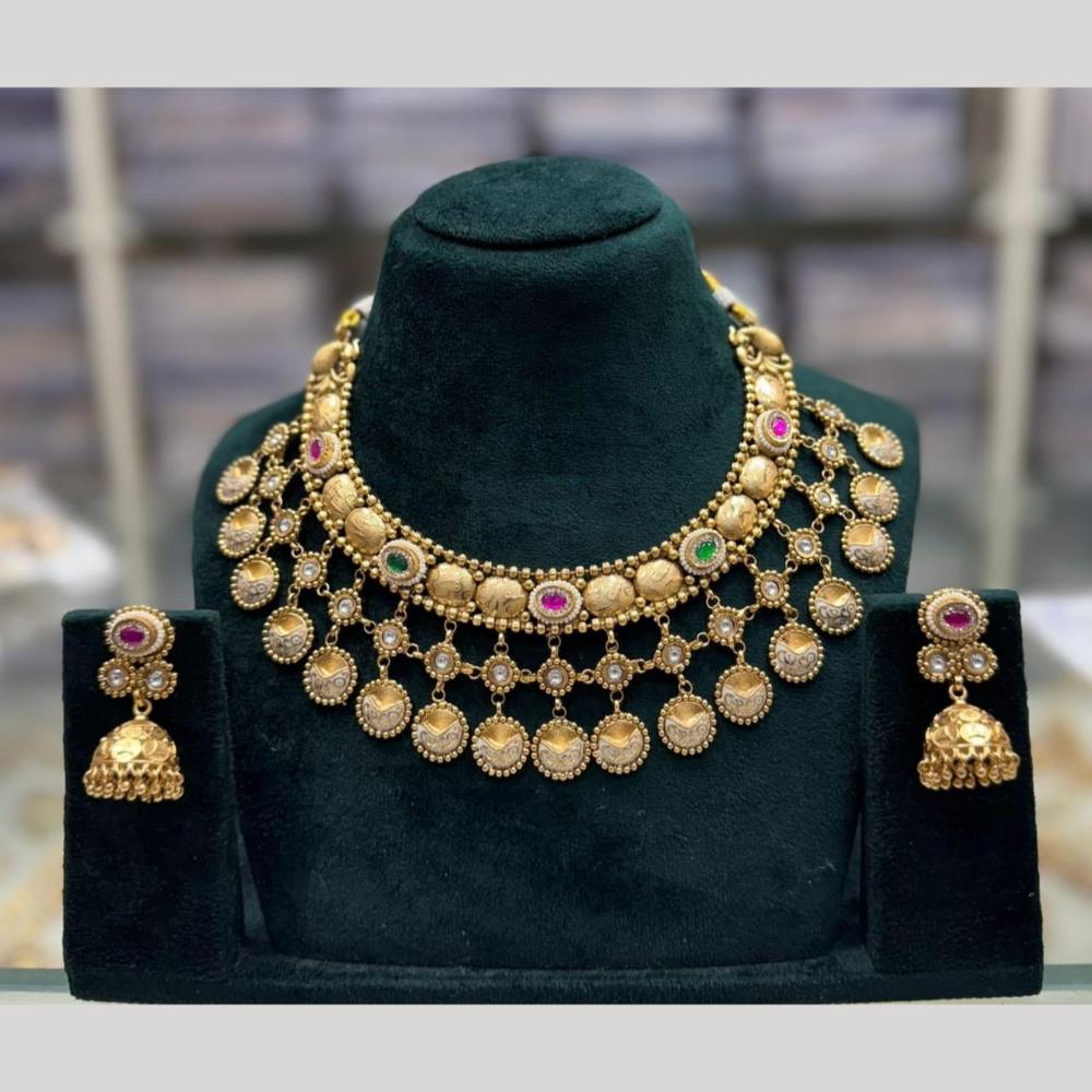 Manisha Jewellery Ethnic Pota Stone Necklace Set For Wedding & Festive Wear