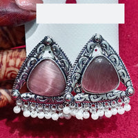 Manisha Jewellery Oxidised Pota Stone And Pearl Dangler Earrings