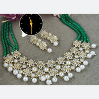 Manisha Jewellery Royal Glow Pota Stone And Pearl Necklace Set