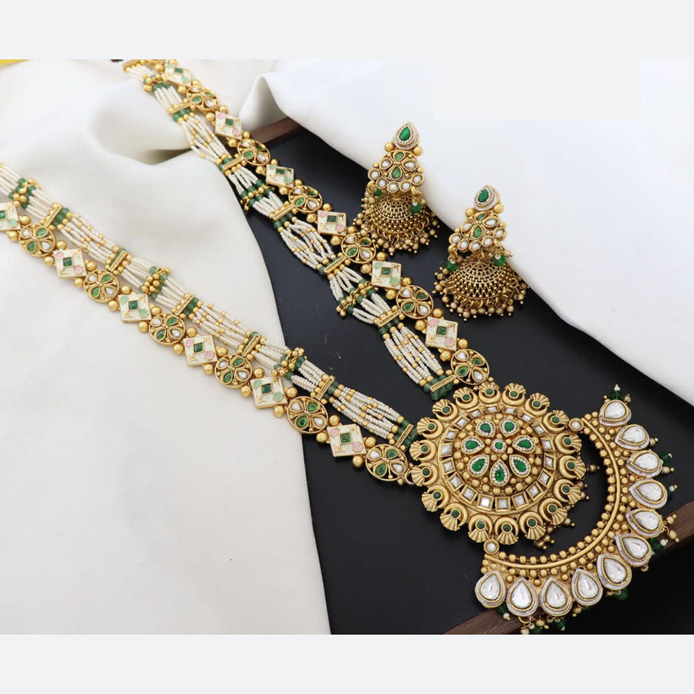 Manisha Jewellery Ethnic Spark Kundan And Pearl Meenakari Necklace Set
