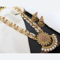 Manisha Jewellery Ethnic Spark Kundan And Pearl Meenakari Necklace Set