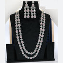 Manisha Jewellery American Diamond Double Layer Long Necklace Set