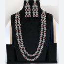Manisha Jewellery American Diamond Double Layer Long Necklace Set