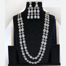 Manisha Jewellery American Diamond Double Layer Long Necklace Set