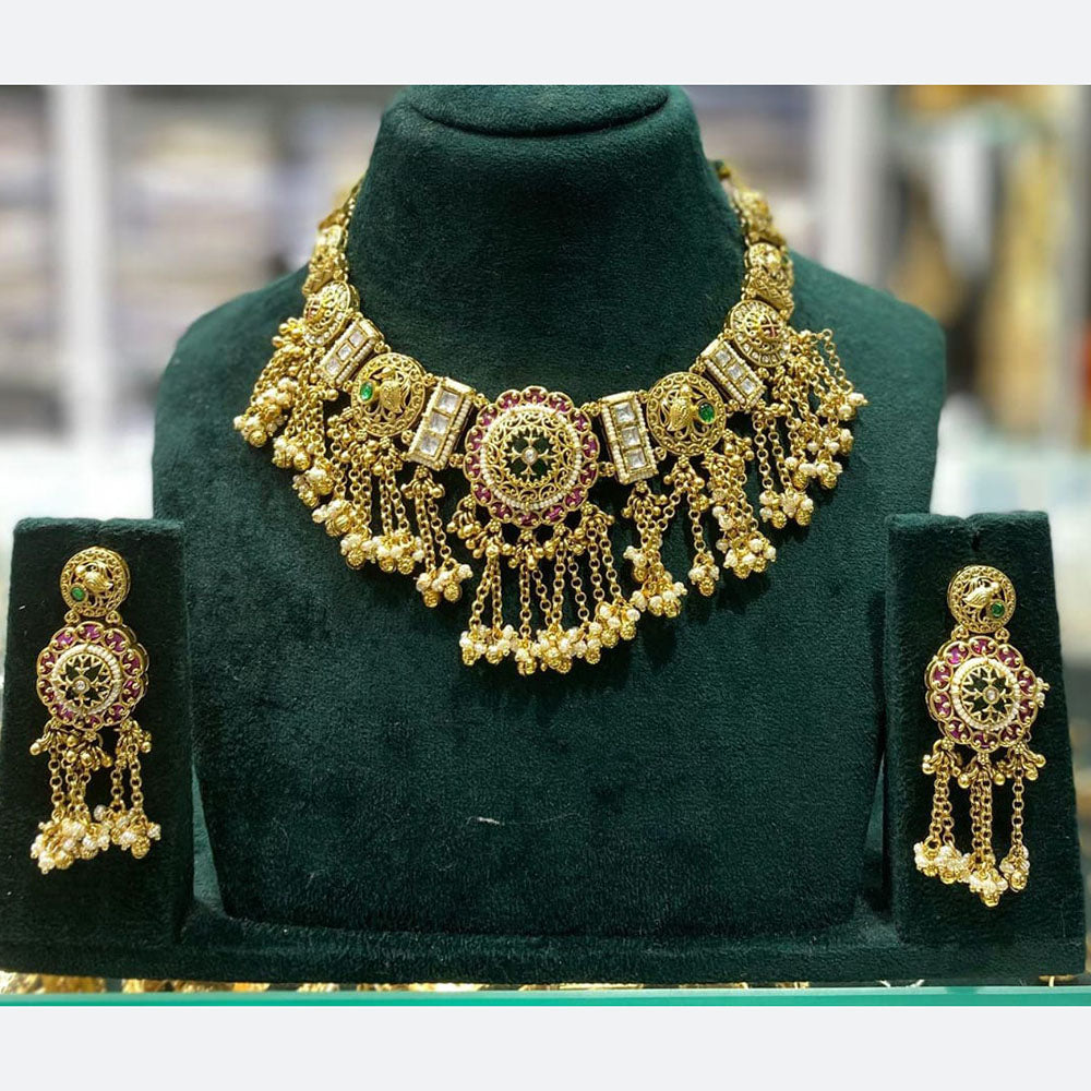 Manisha Jewellery Ethnic Glam Pota Stone Necklace Set