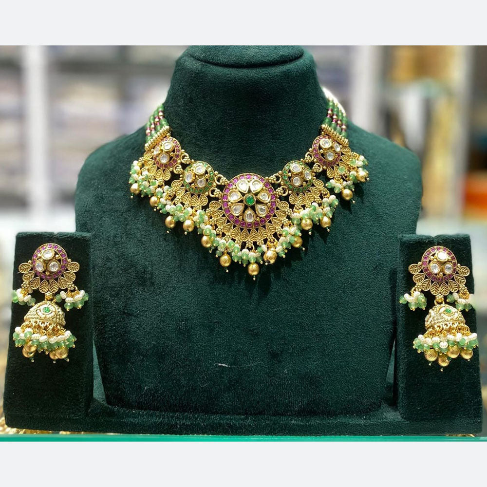 Manisha Jewellery Ethnic Glam Pota Stone And Pearl Necklace Set