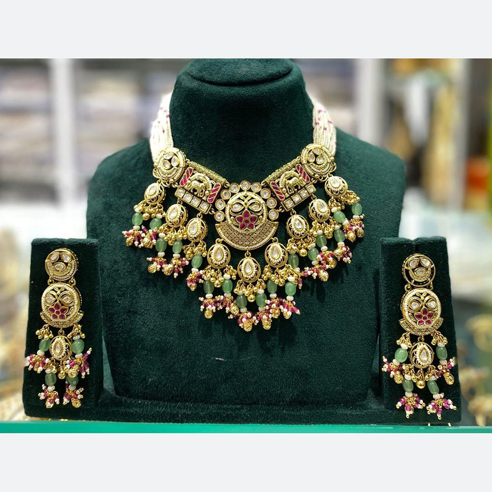 Manisha Jewellery Ethnic Glam Pota Stone And Pearl Necklace Set