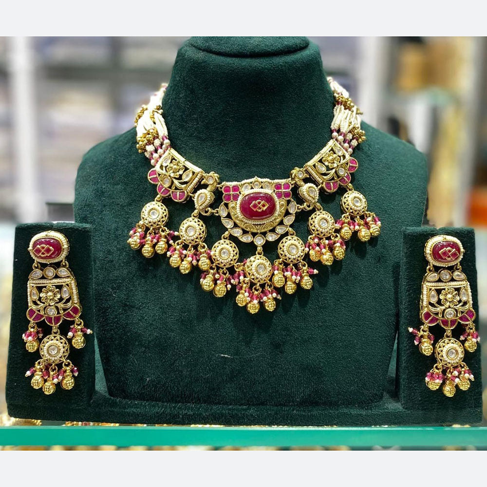Manisha Jewellery Ethnic Glam Pota Stone And Pearl Necklace Set