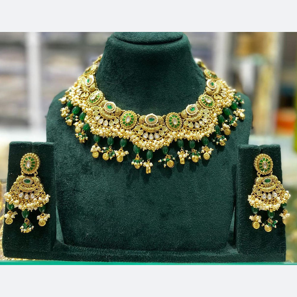Manisha Jewellery Ethnic Glam Pota Stone And Pearl Necklace Set