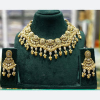 Manisha Jewellery Ethnic Glam Pota Stone And Pearl Necklace Set