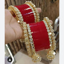 Manisha Jewellery Ethnic Kundan Stone And Pearl Bangles Set