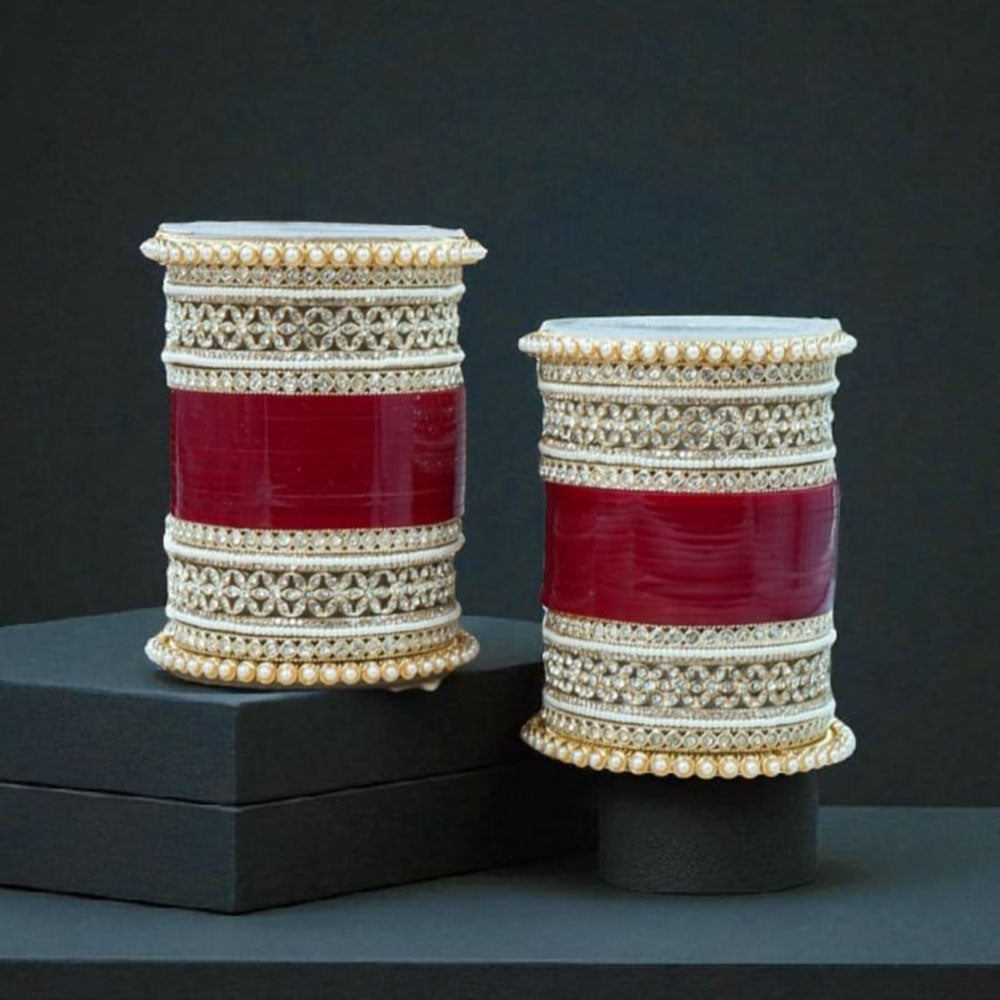 Manisha Jewellery Radiant Kundan And Austrian Stone Acrylic Bangles Set