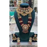 Manisha Jewellery Traditional Pota And Pearl Necklace Combo Set Perfet For Wedding